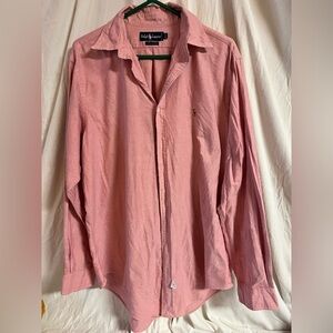 Ralph Lauren Salmon Linen Button Down Oxford 16 1/2 36